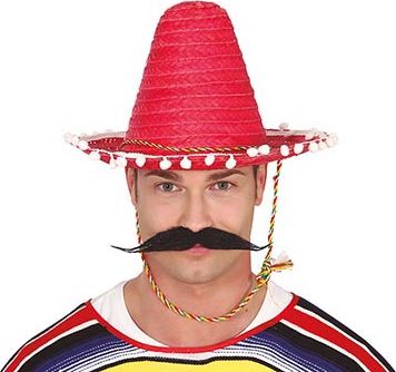 Hoge Mexicaanse Strohoed Rood