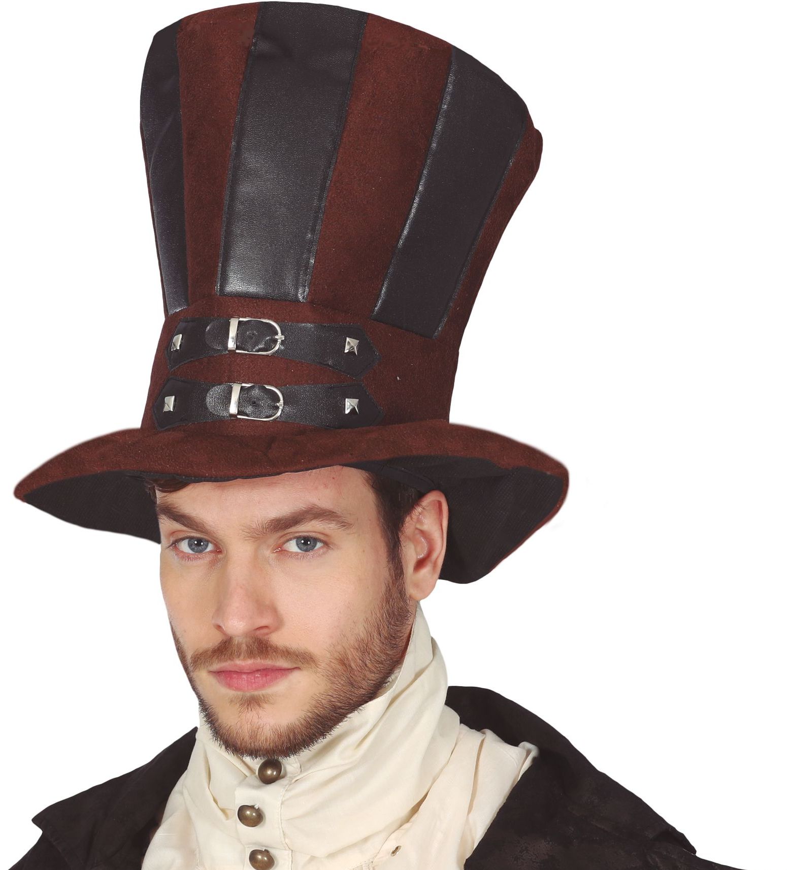 Hoge Steampunk Hoed met Riempjes