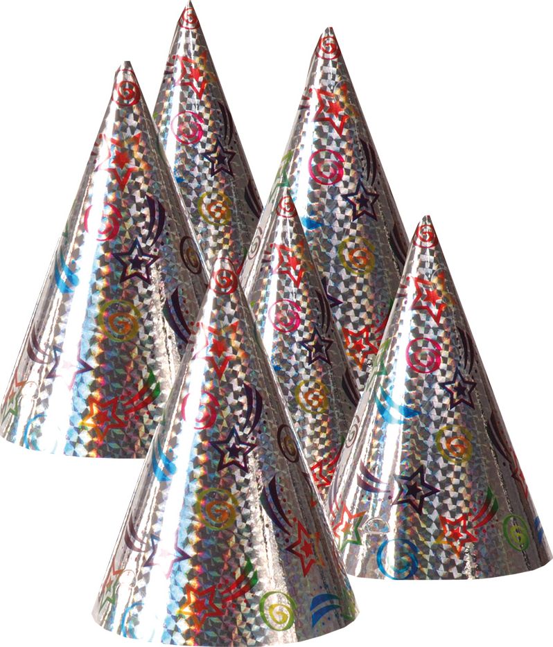 Holografische Feesthoedjes Set