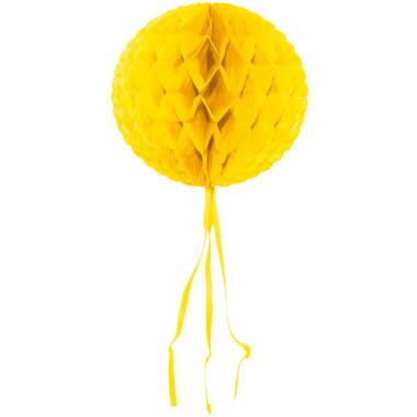 Honingraat bol versiering geel 30cm