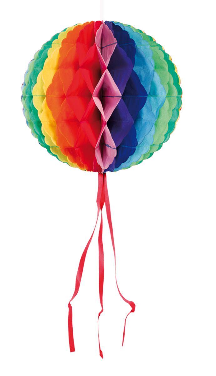Honingraat Bol Versiering Regenboog 3 Stuks