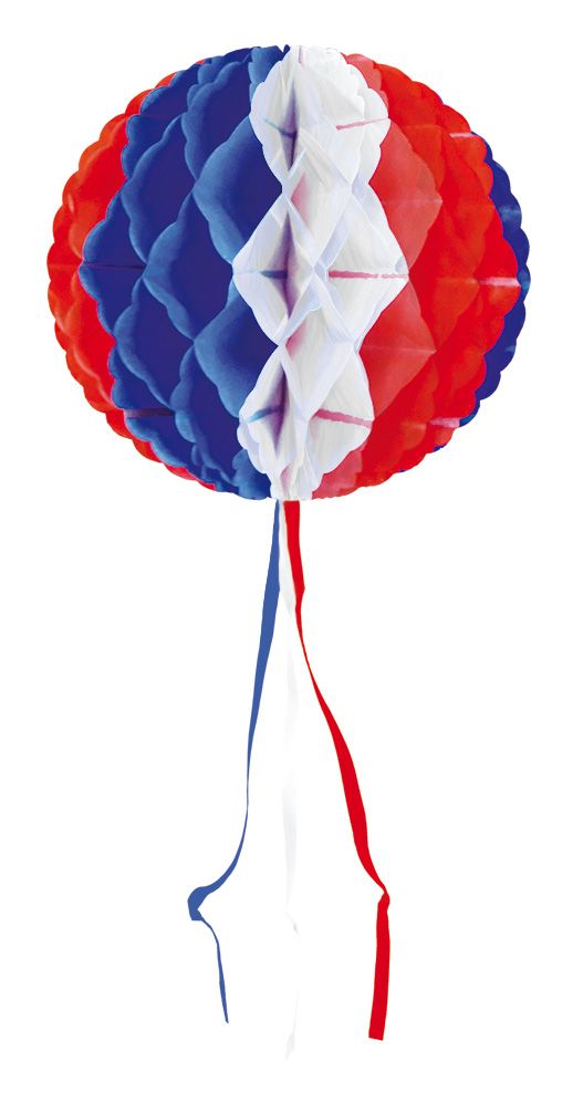 Honingraat Bol Versiering Rood Wit Blauw 30cm