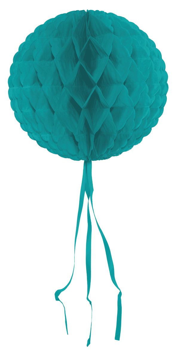 Honingraat Bol Versiering Turquoise 30cm