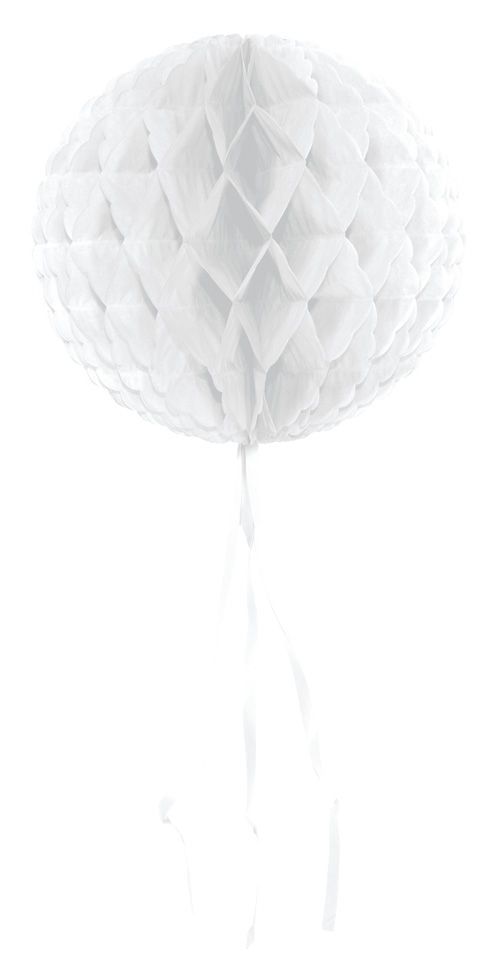 Honingraat Bol Versiering Wit 30cm