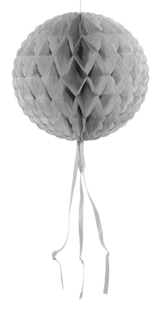 Honingraat Bol Versiering Zilver 30cm