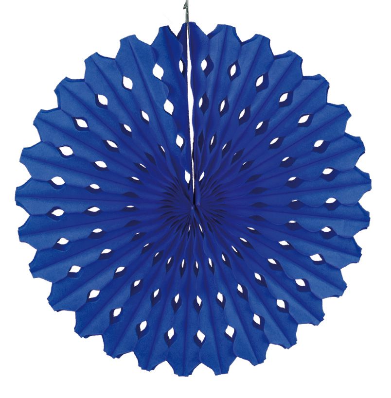 Honingraat waaier versiering blauw 45cm