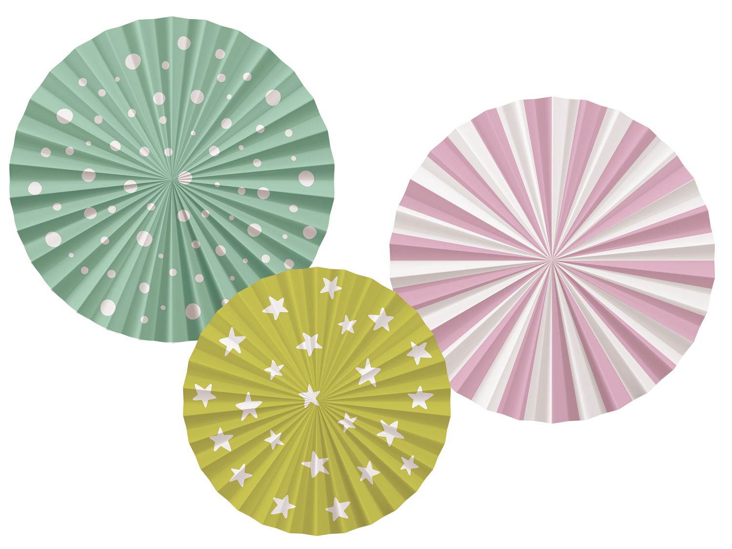 Honingraat Waaiers Pastel Party