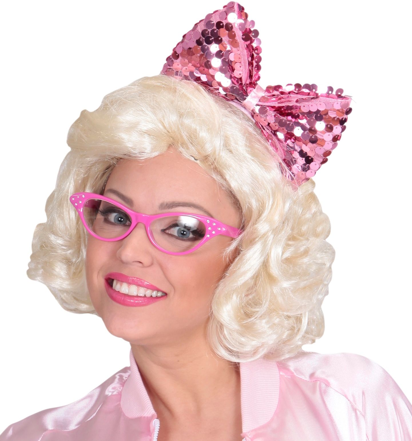 Hoofdband met Roze Pailletten Strik