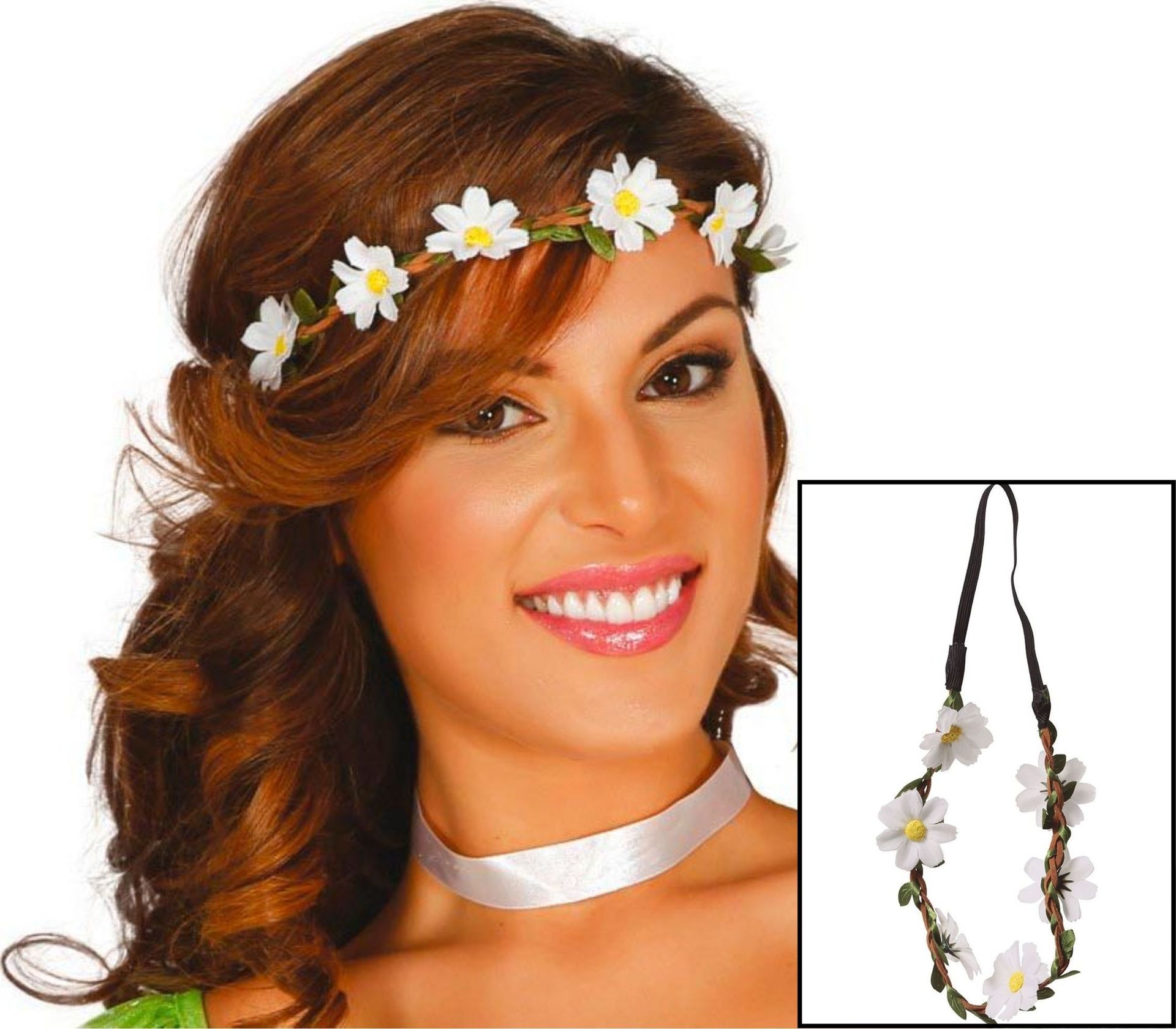 Hoofdband met Witte Margrietjes