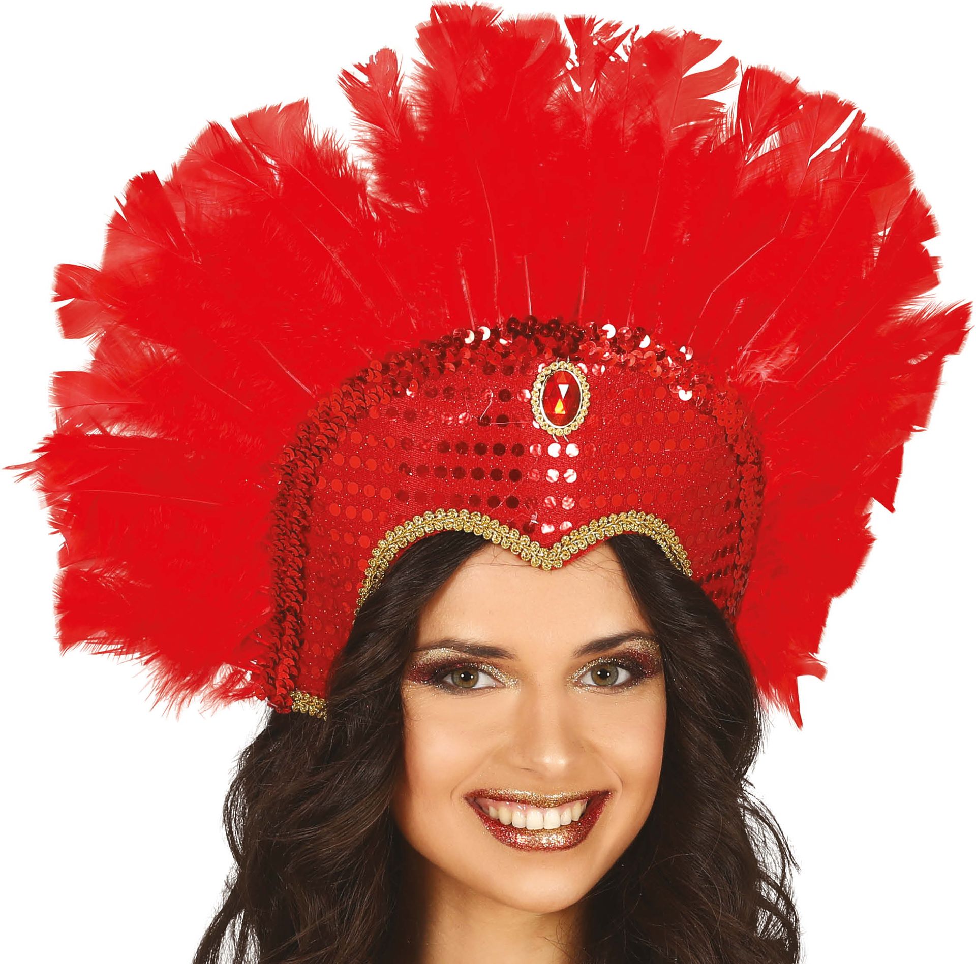 Hoofdtooi Rode Veren Copacabana