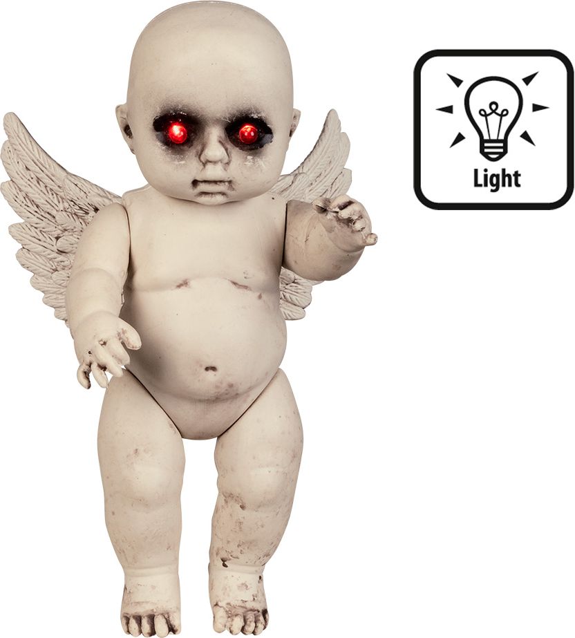 Horror baby pop met lichtgevende ogen