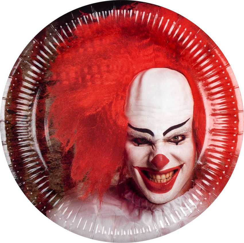 Horror clown halloween party bordjes