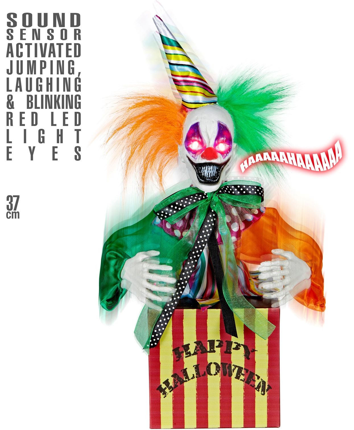 Horror Clown In Doos Halloween Decoratie