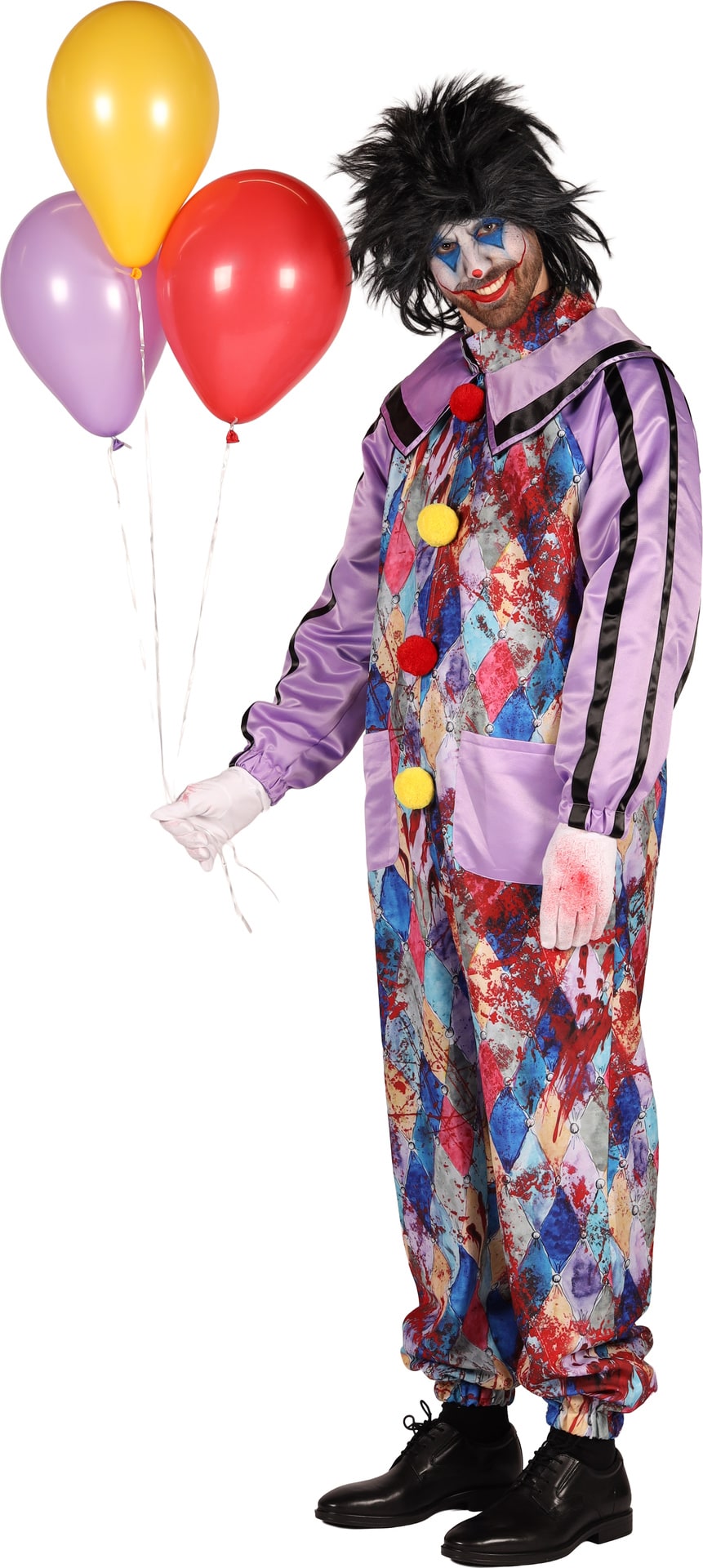 Horror Clown Jumpsuit Heren Paars Halloween