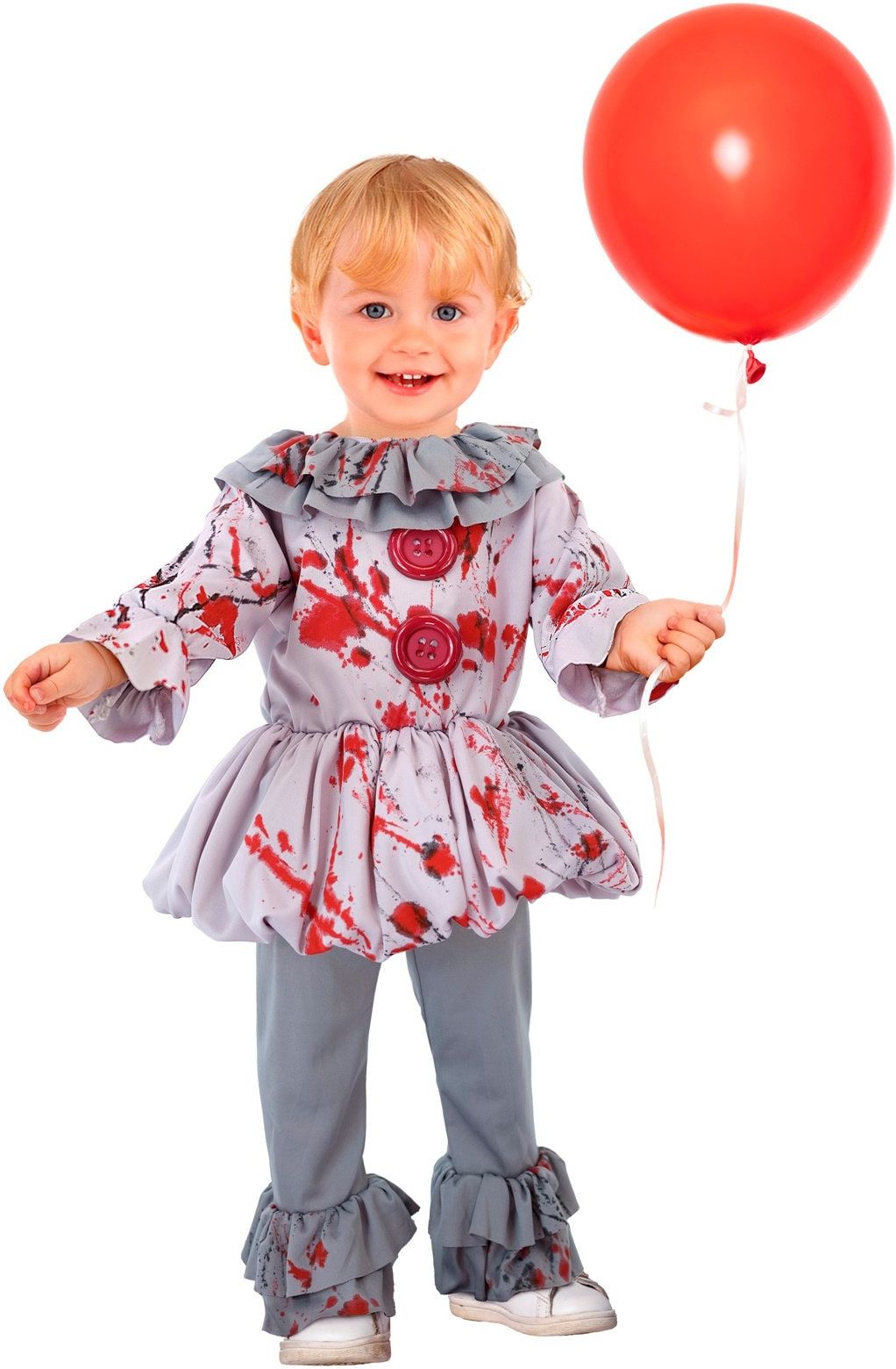 Horror Clown Kostuum Halloween Kind Jongens Meisjes Grijs