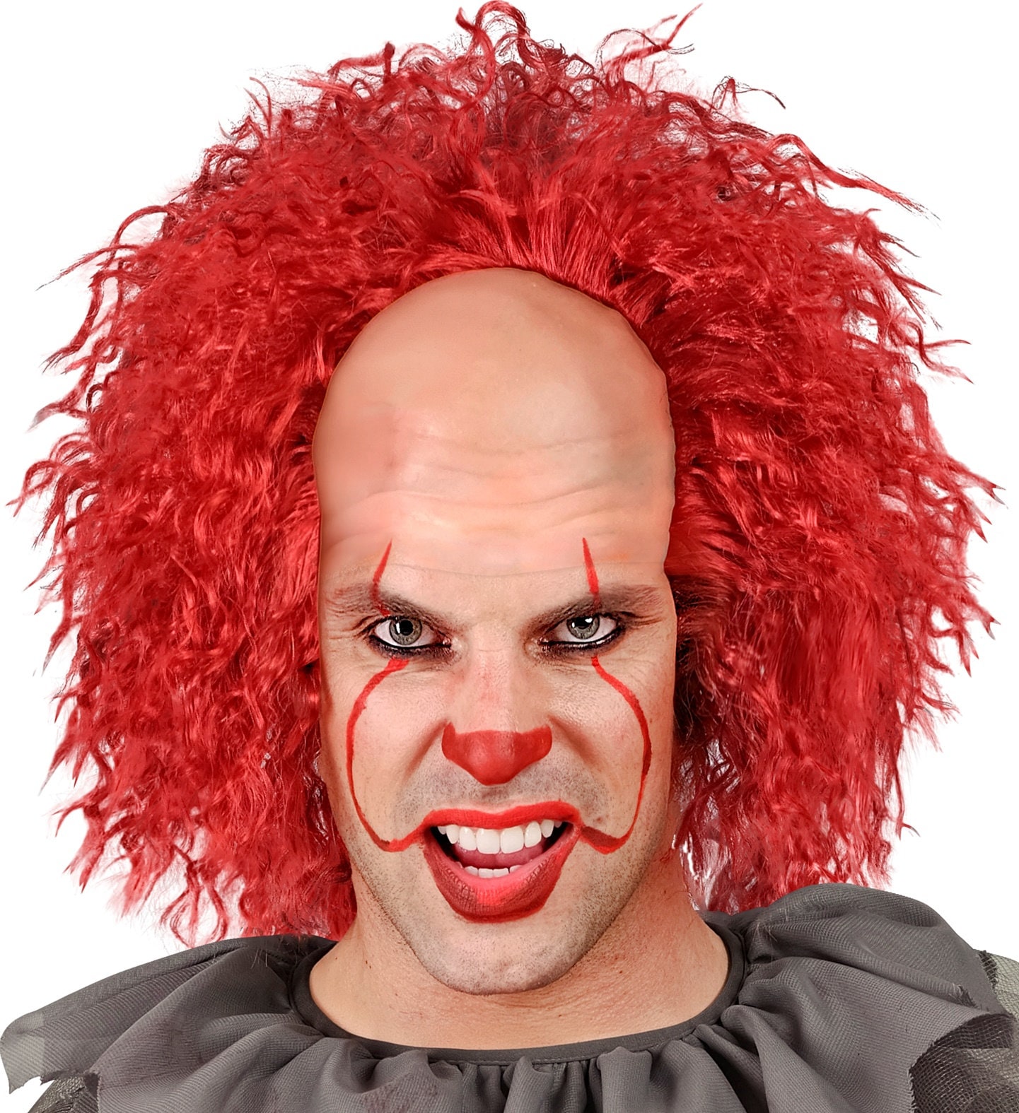 Horror Creepy Clown Pruik Rood Heren