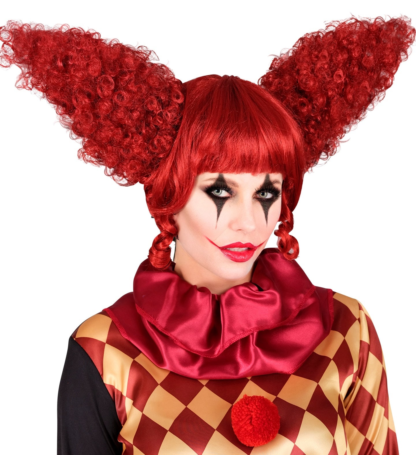 Horror enge Clown Pruik Rood Halloween Dames