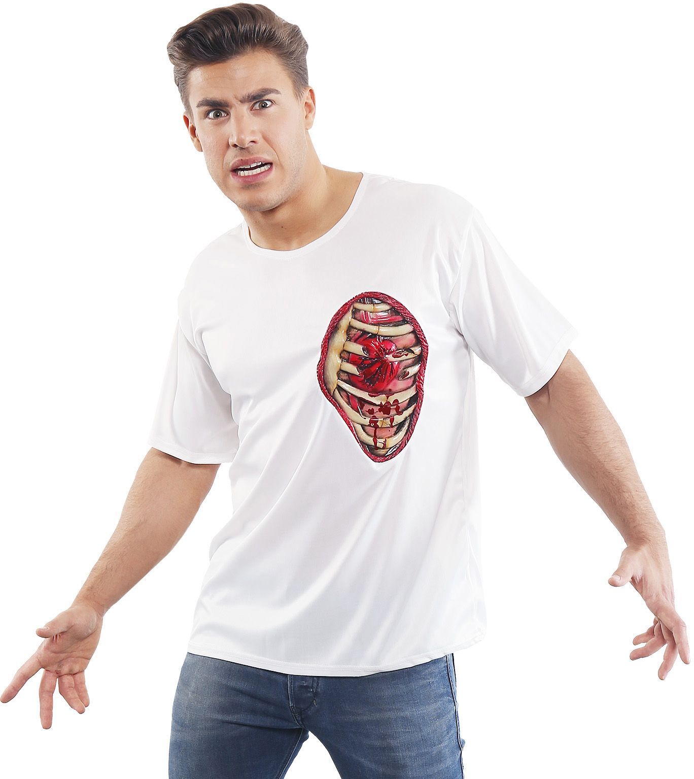 Horror T-shirt met ribben en hart XL
