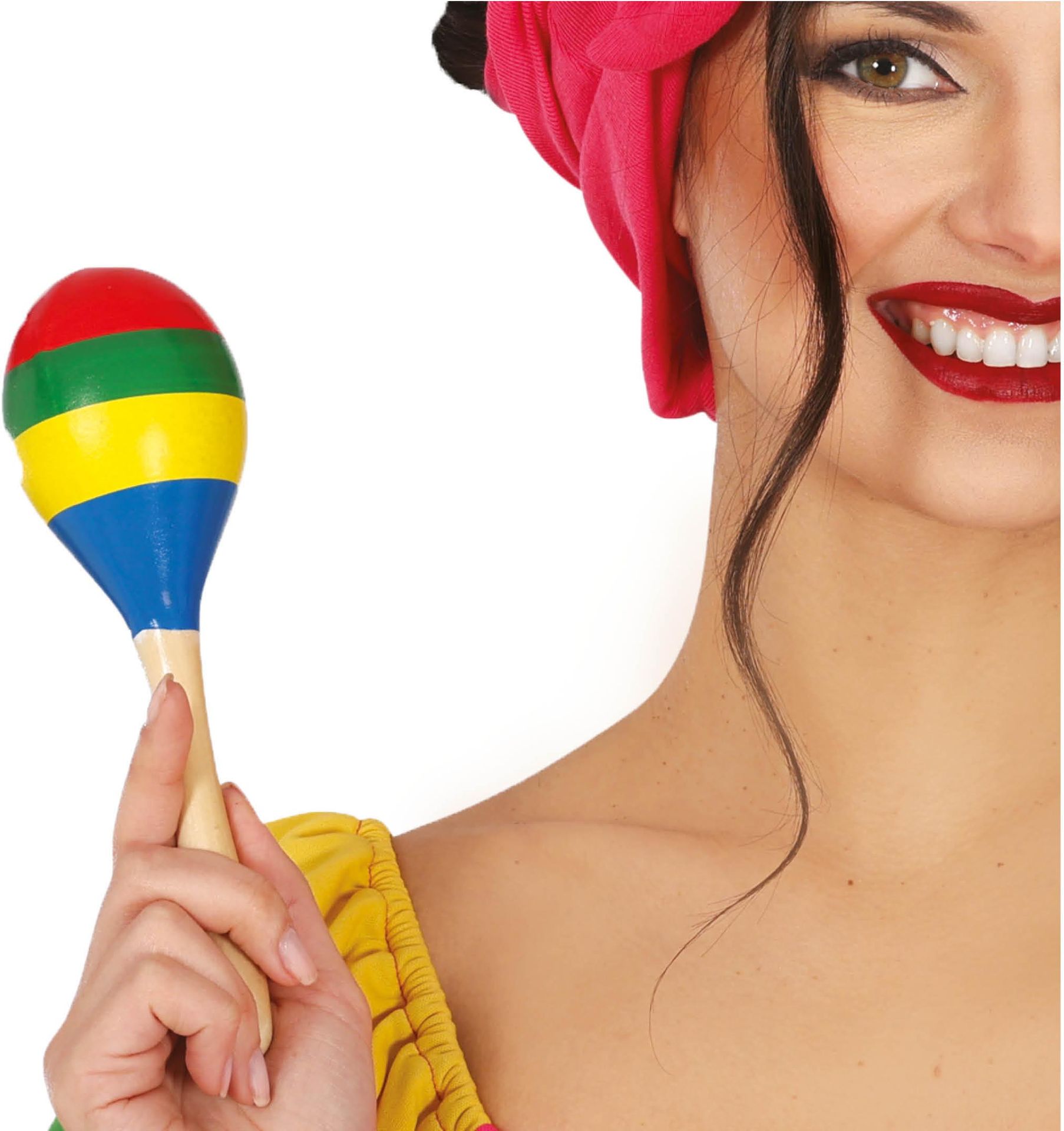 Houten Meerkleurige Maraca 20cm