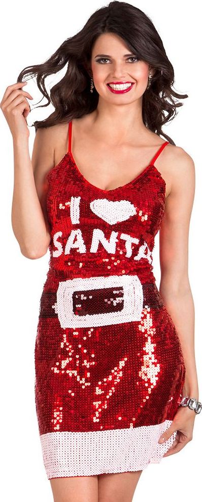 I Love Santa Pailletten Jurkje