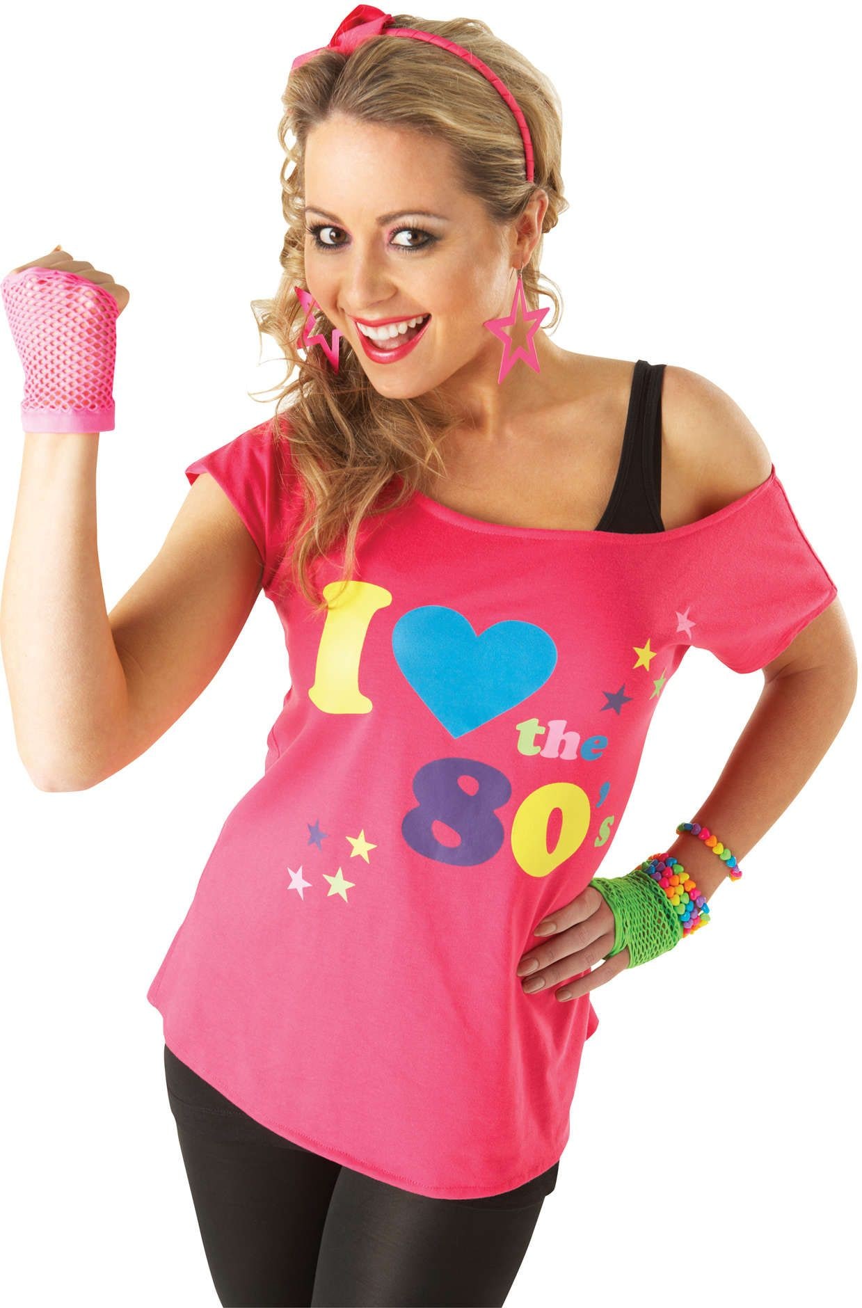 I Love The 80s T-Shirt Roze
