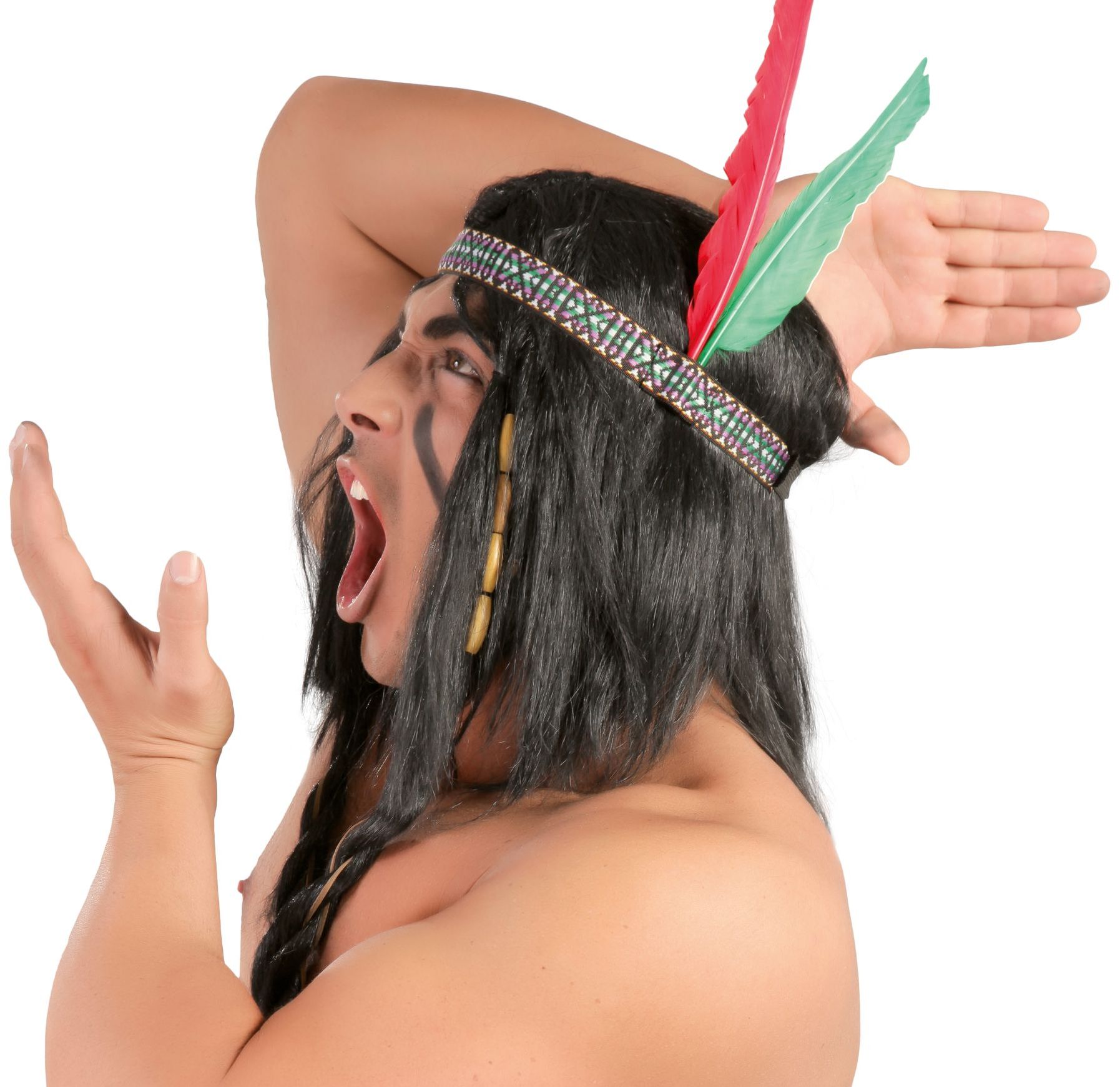 Indianen hoofdband met veren