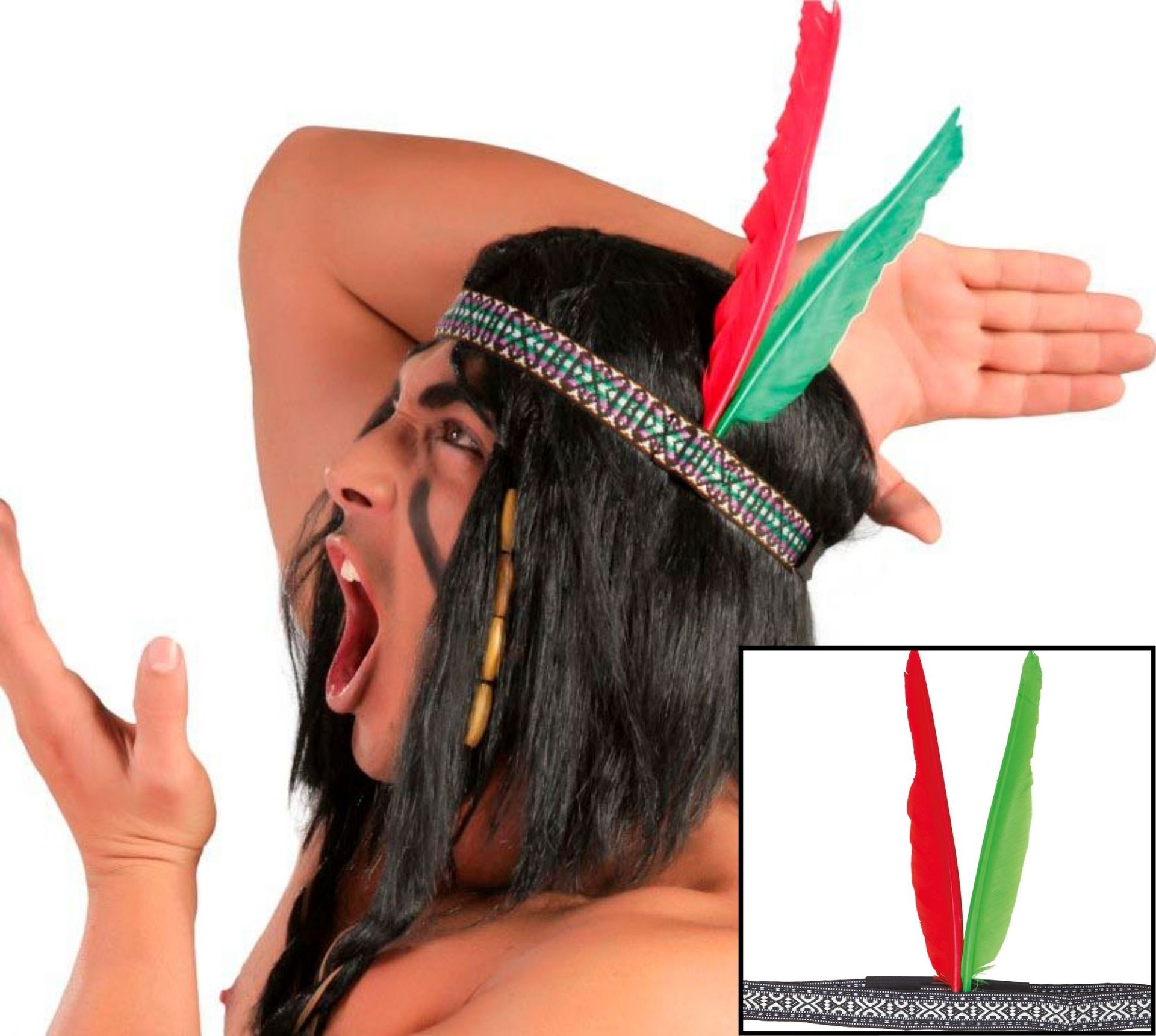 Indianen Hoofdband met Veren