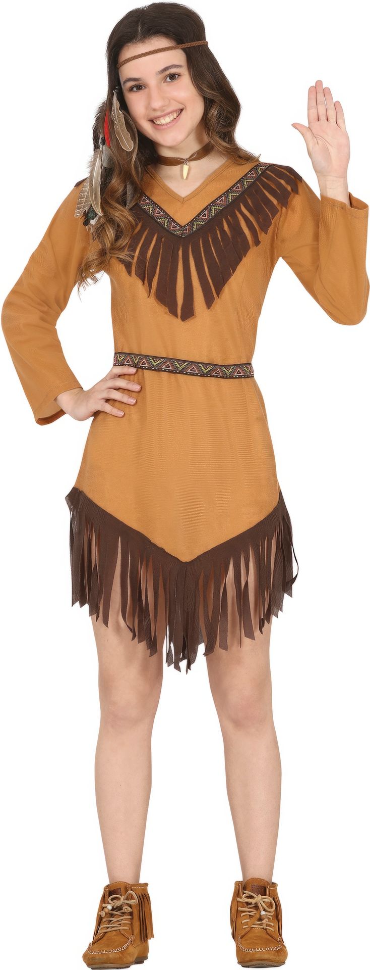 Indianen Jurkje Tiener 14-16 Jaar Bruine Franje
