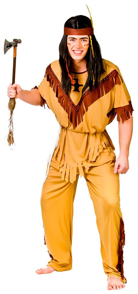 Indianen kostuum bruin man