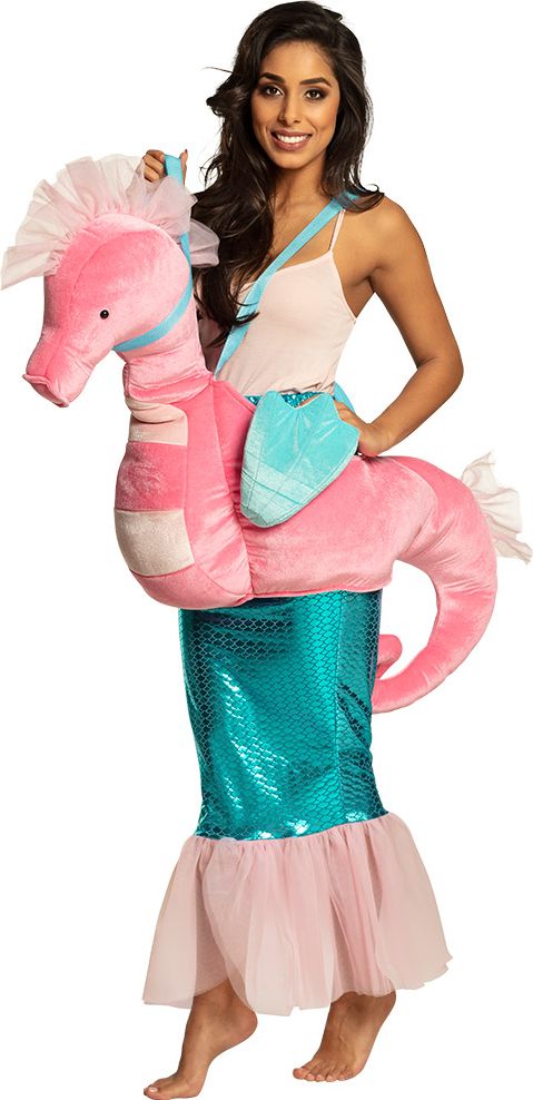 Instap kleurrijk zeepaardje kostuum