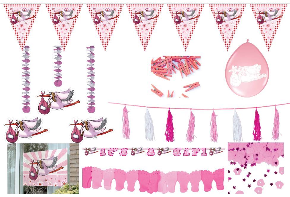 It's A Girl Feestpakket Geboorte Meisje Compleet