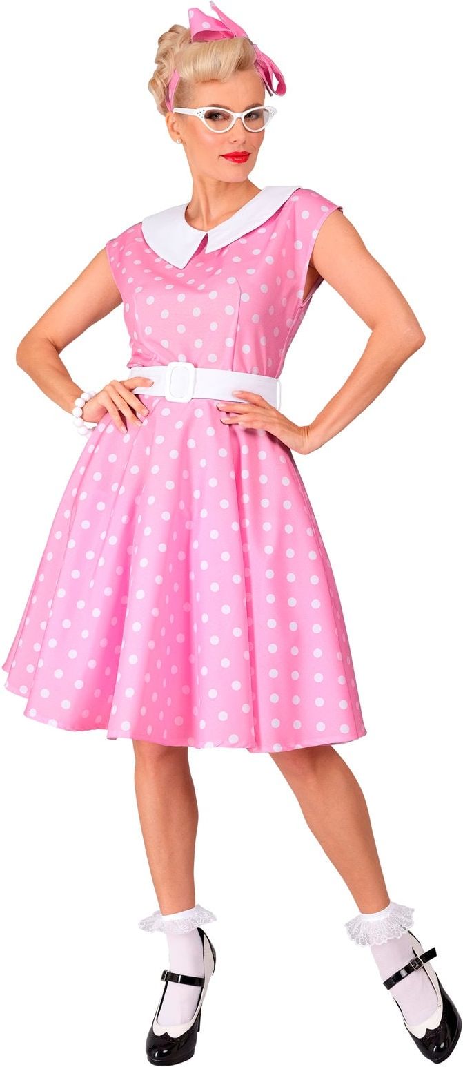 Jaren 50 Lichtroze Jurkje Barbie Dames
