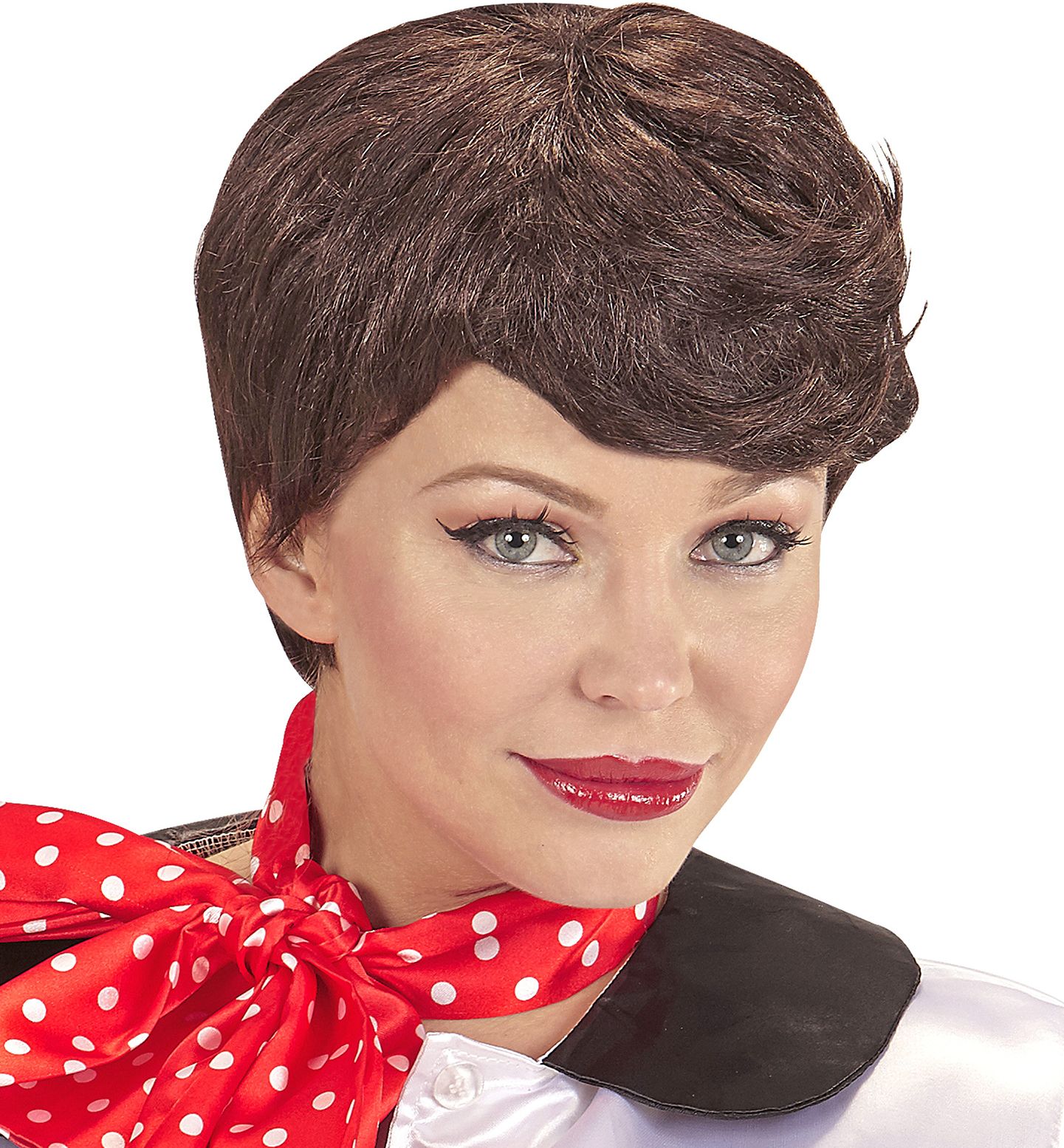 Jaren 50 Pruik met Halsdoek