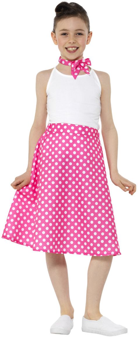 Jaren 50 Roze Polka Dot Rok