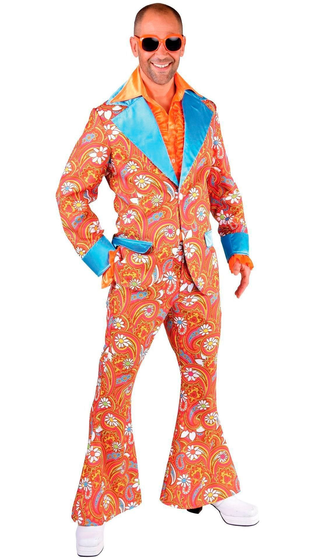 Jaren 60 Hippie Maatpak Oranje Heren