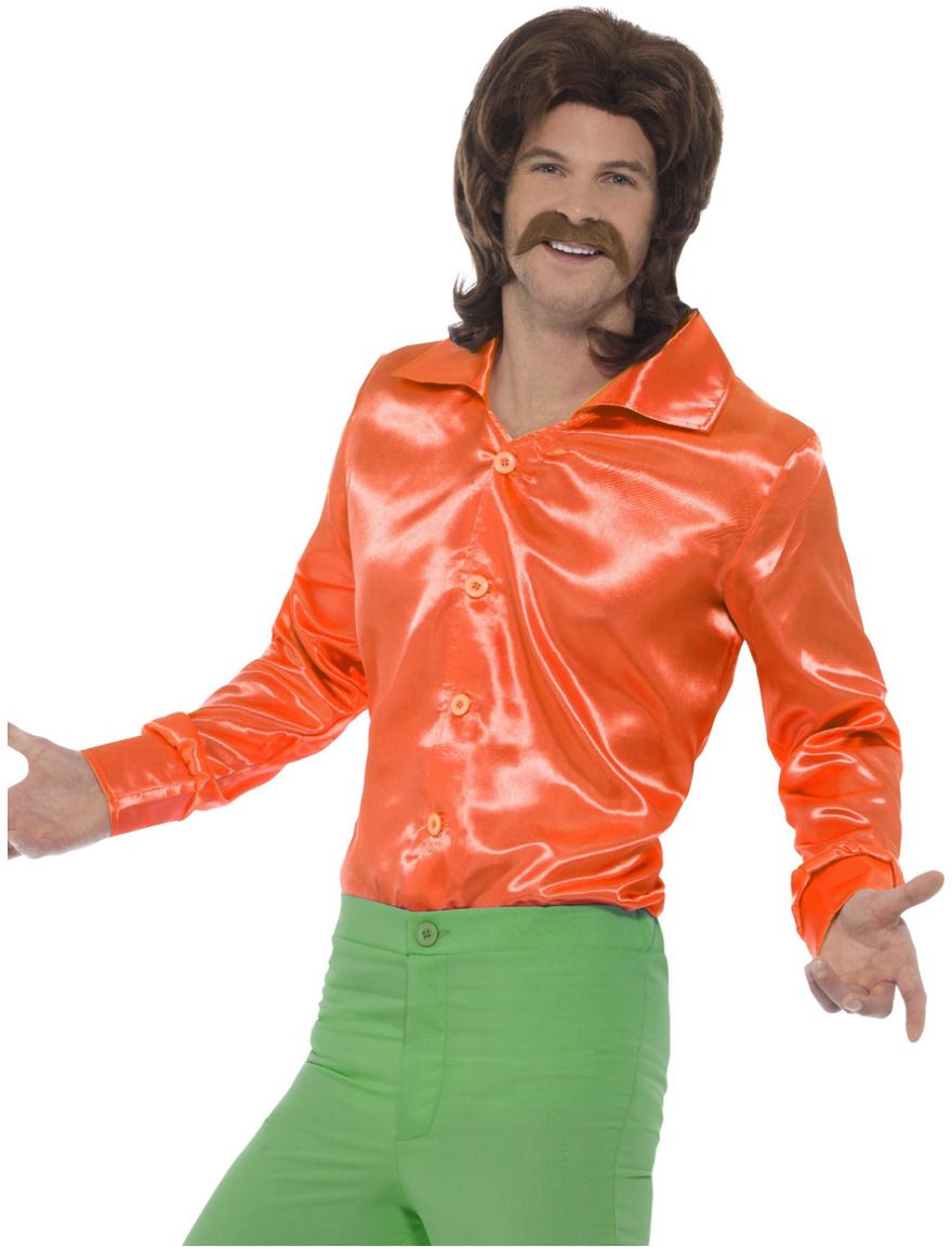 Jaren 60 Shirt Effen Oranje