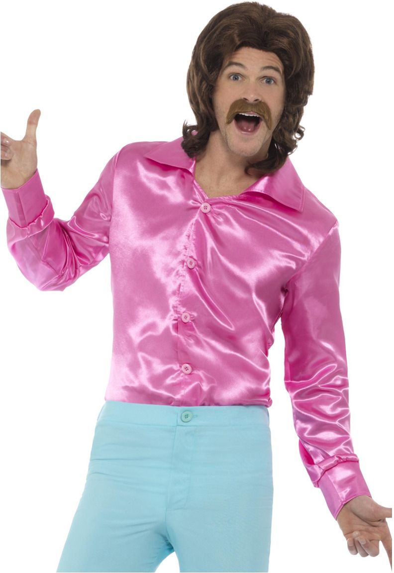 Jaren 60 Shirt Effen Roze