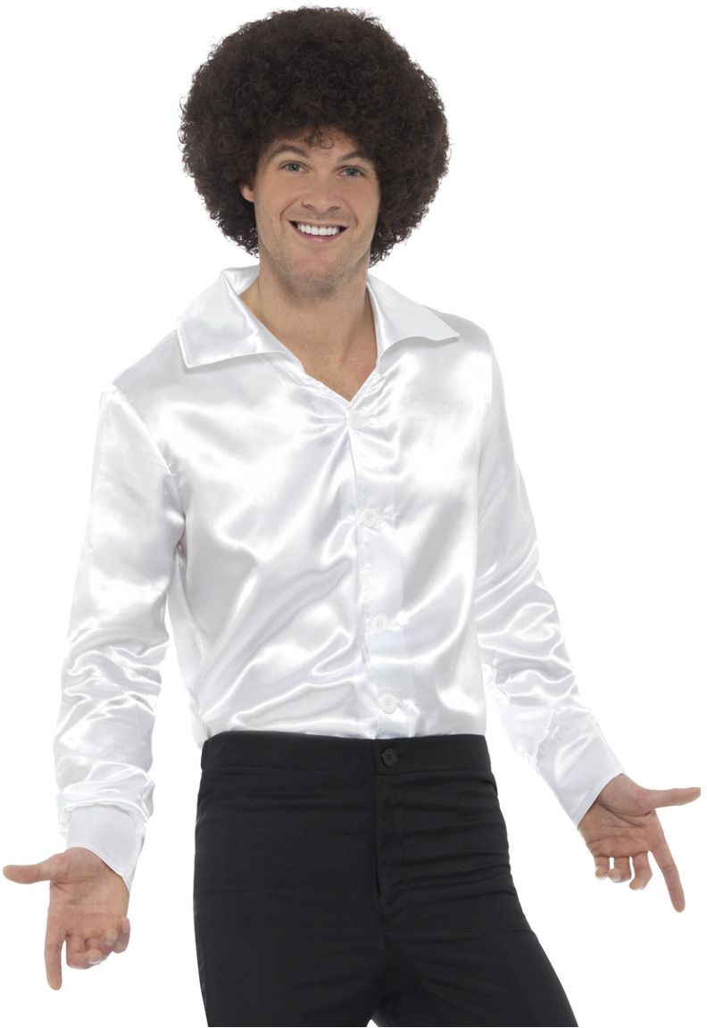 Jaren 60 Shirt Effen Wit