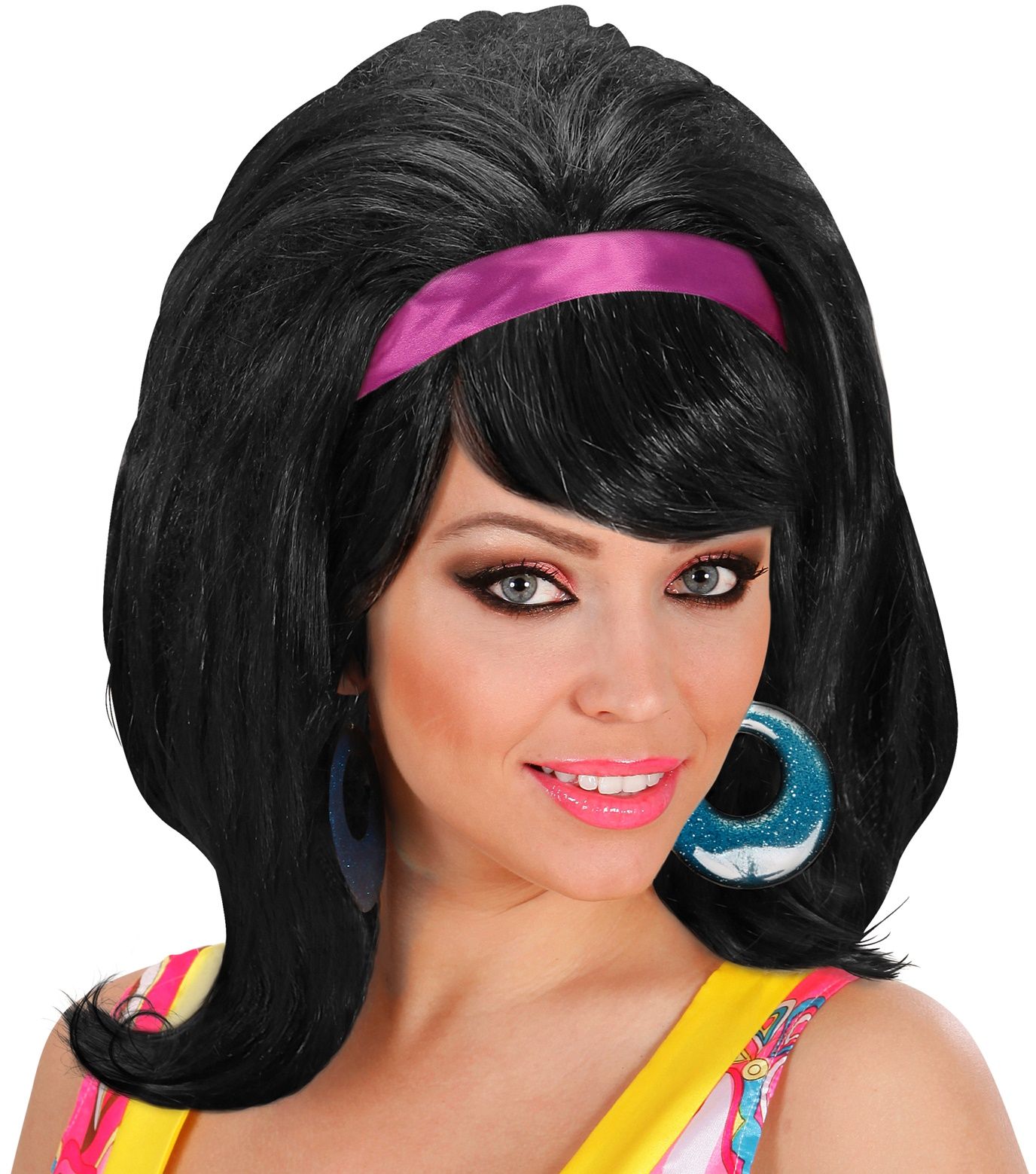Jaren 60 Zwarte Pruik
