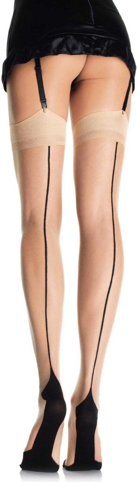Jarretel Kousen met Elegante Naad Huidskleur