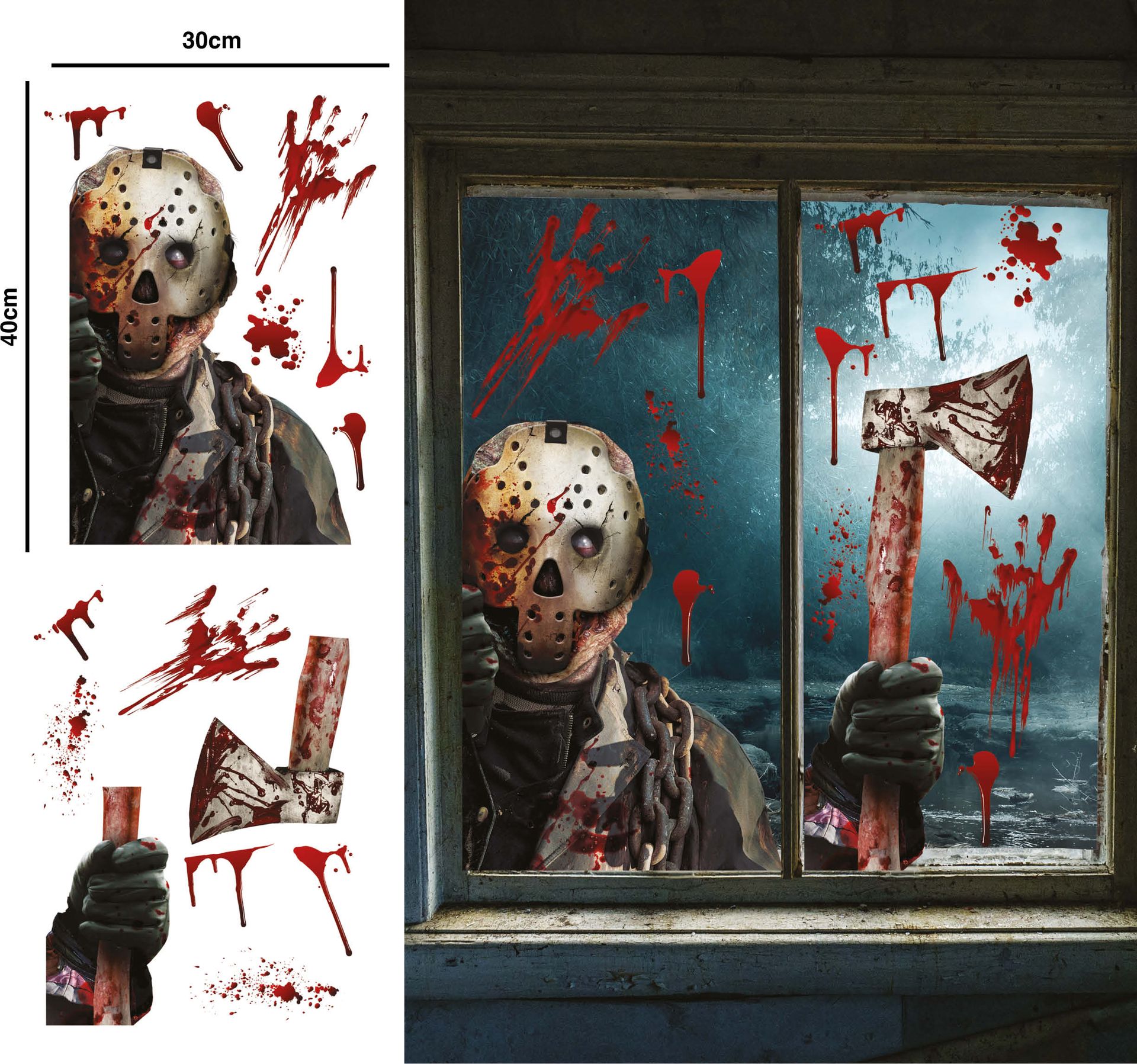 Jason Voorhees Horror Raamstickers