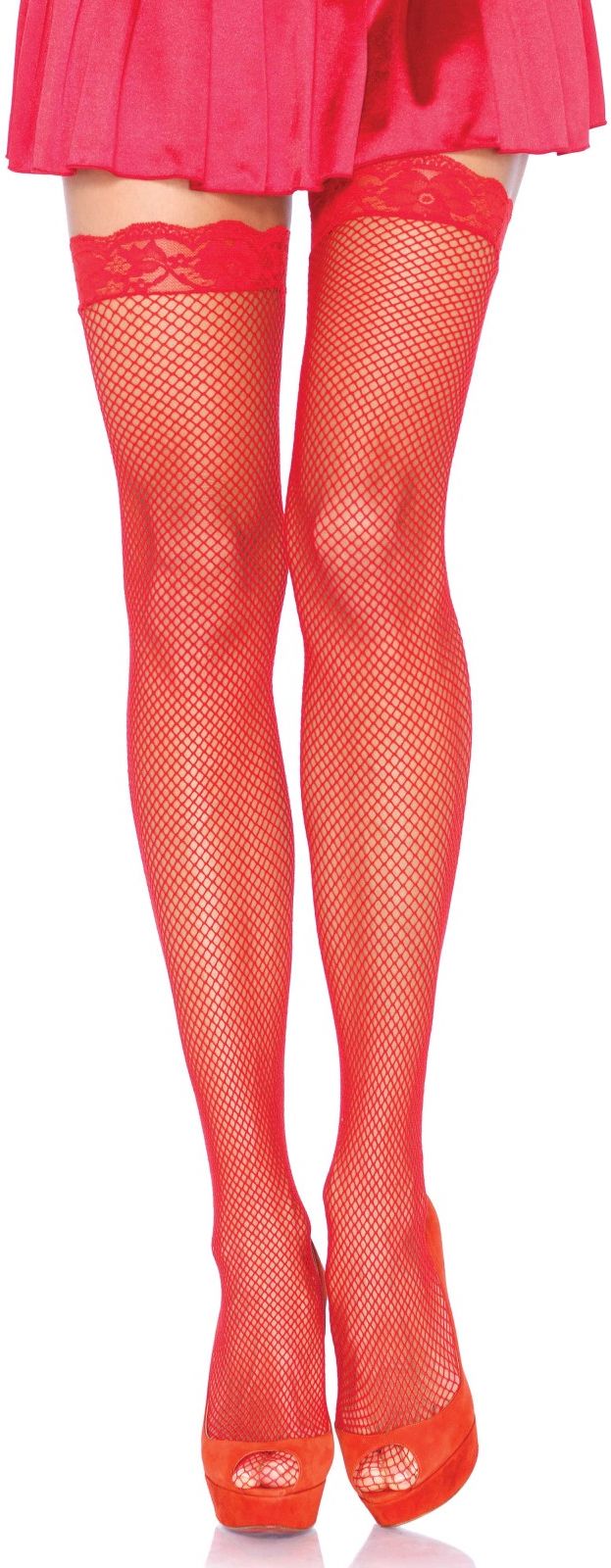 Jolie Visnet Kousen met Kant Rood