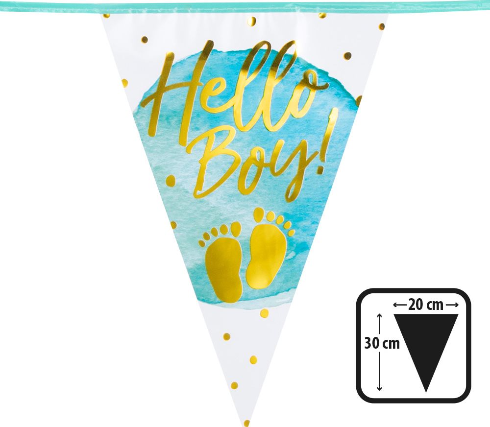 Jongen Geboorte Vlaggetjes Hello Boy