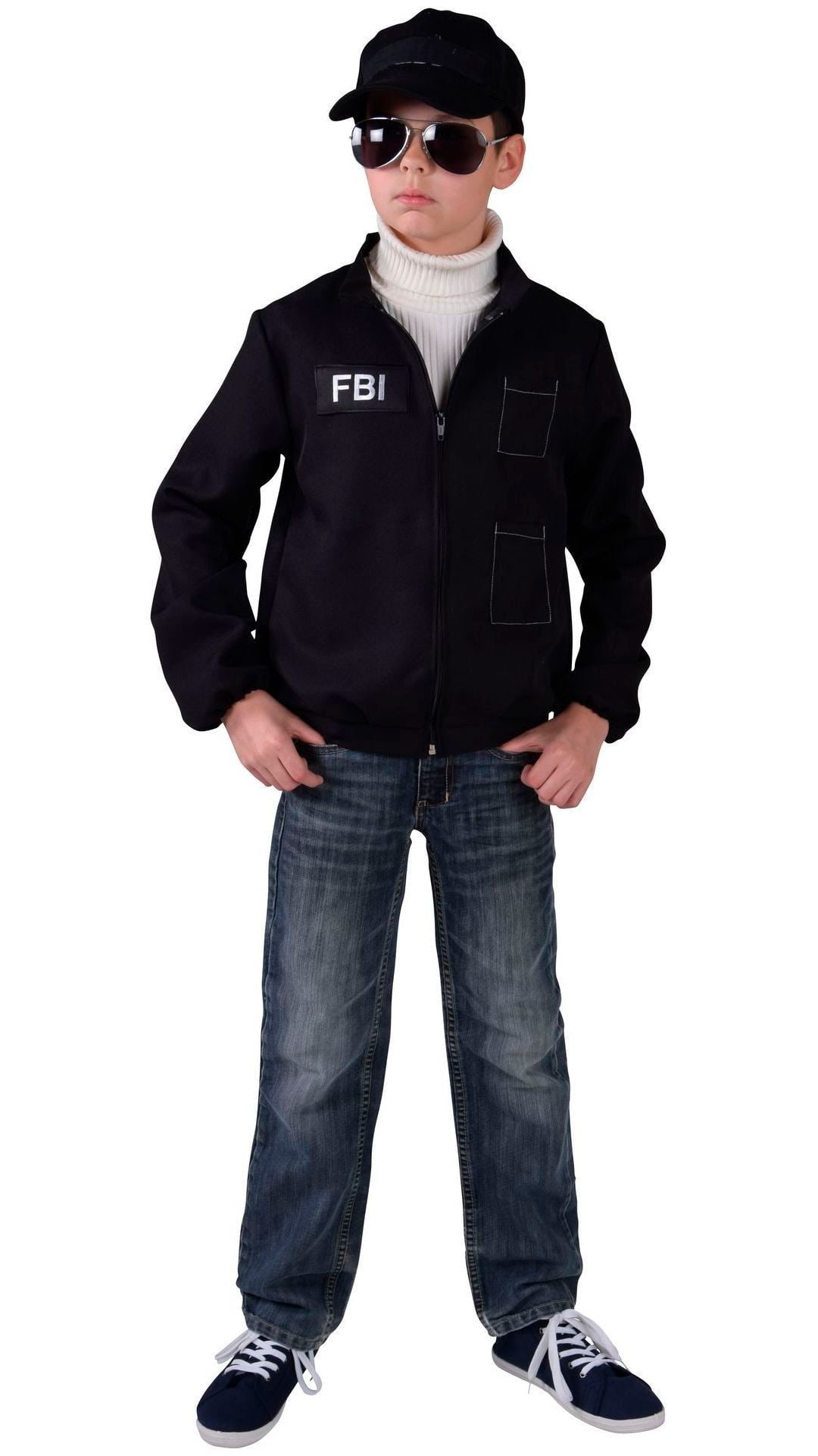 Jongens Fbi Politie Jas Zwart