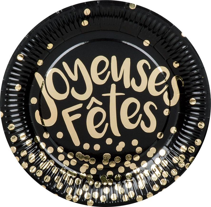 Joyeuses Fêtes' Papieren Bordjes 6 Stuks
