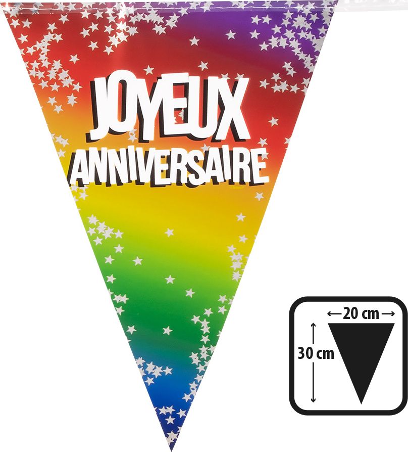 Joyeux Anniversaire' Verjaardag Folievlaggenlijn 6M