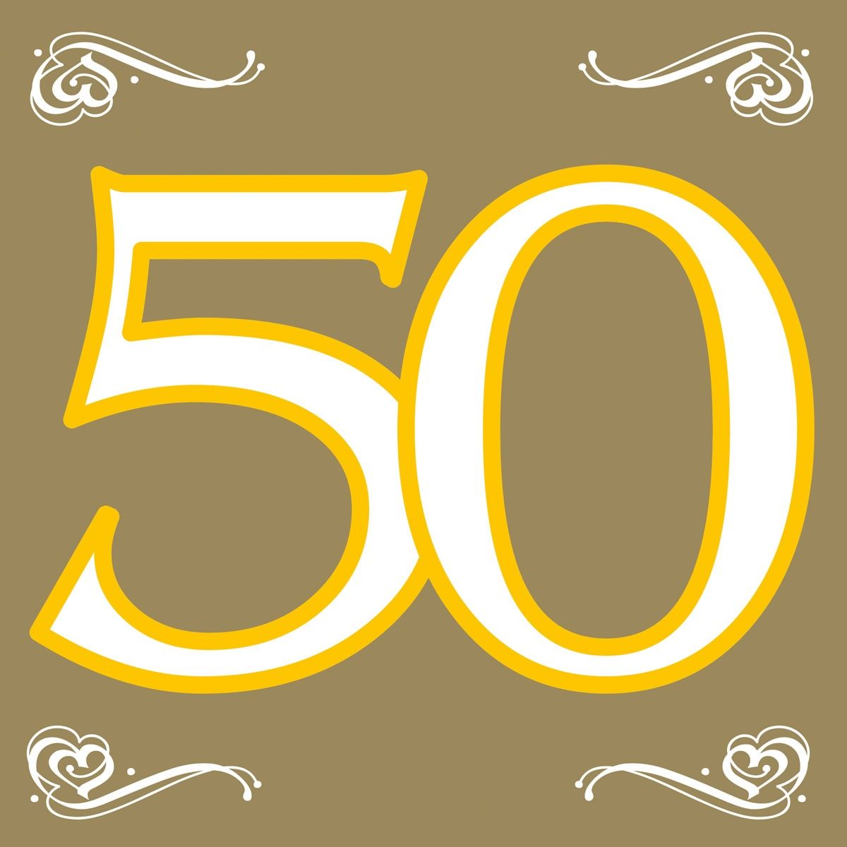 Jubileum 50 jaar gouden servetten 20 stuks