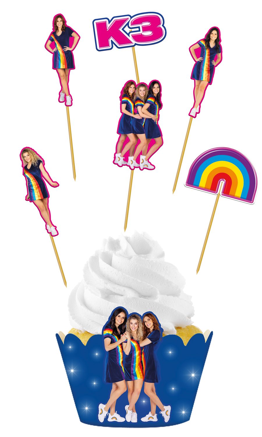 K3 Kinderfeestje Cup Cake Versiering