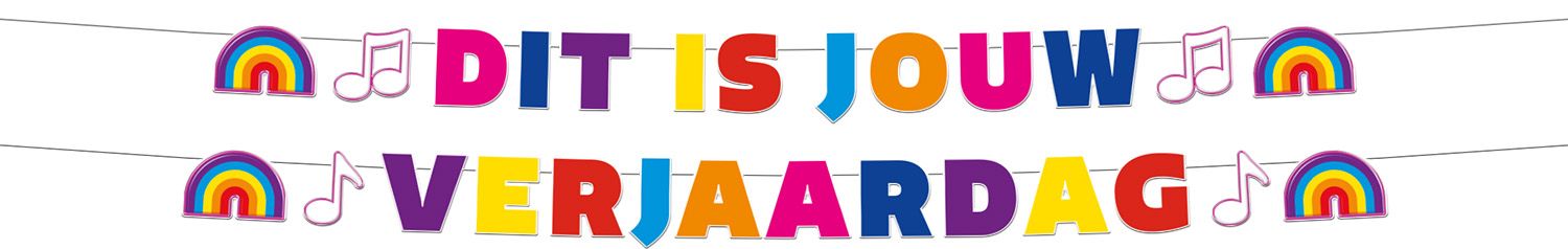 K3 Verjaardag Letterslinger Gekleurd