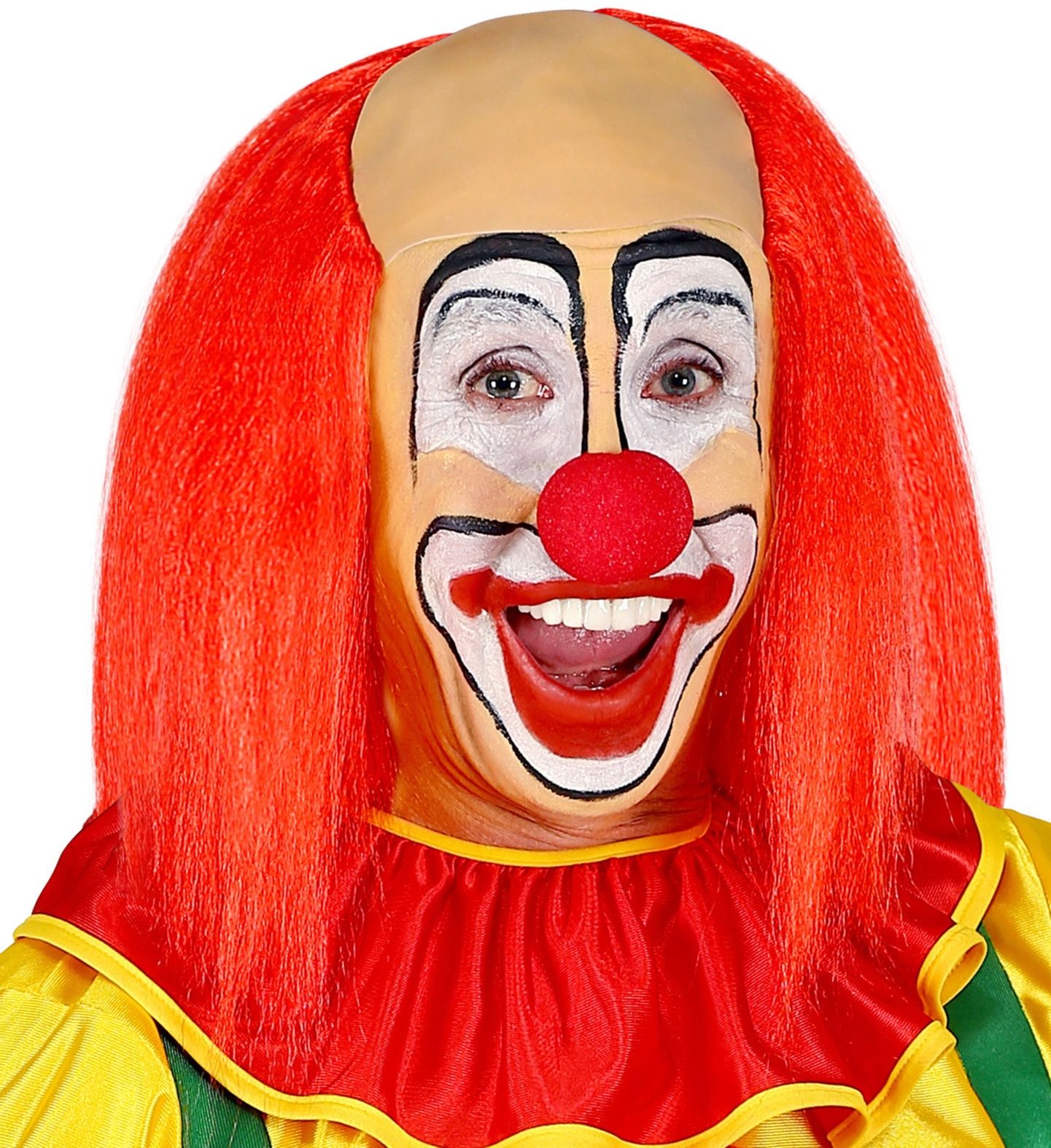 Kale Clown Pruik met Rood Haar